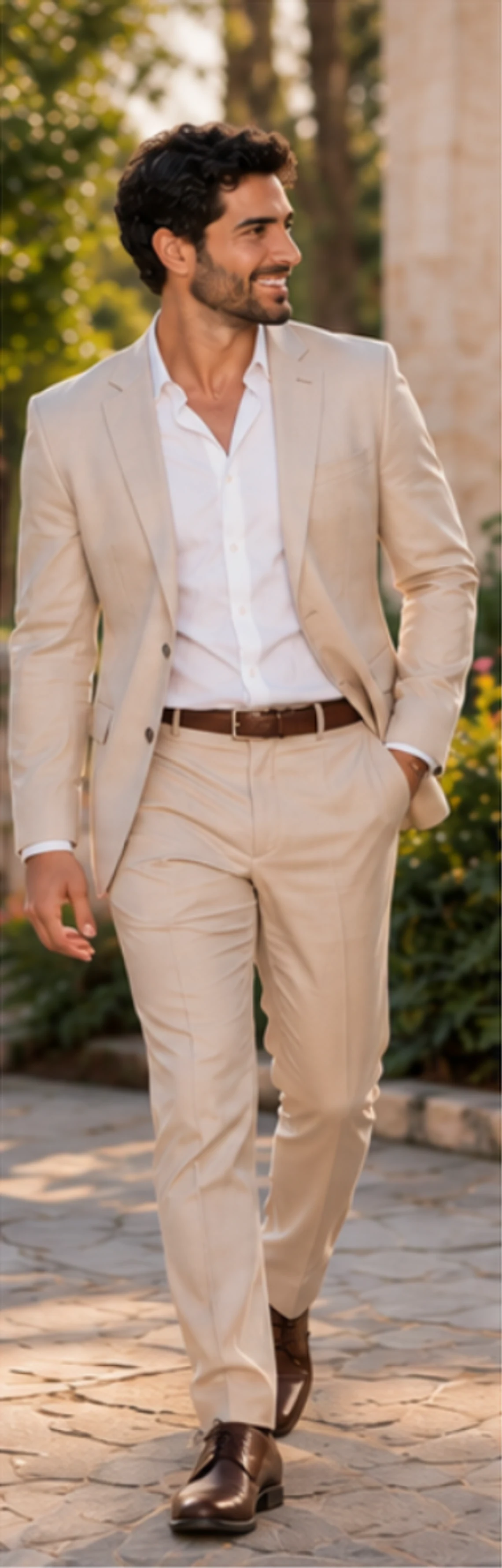 Look neutro: traje beige