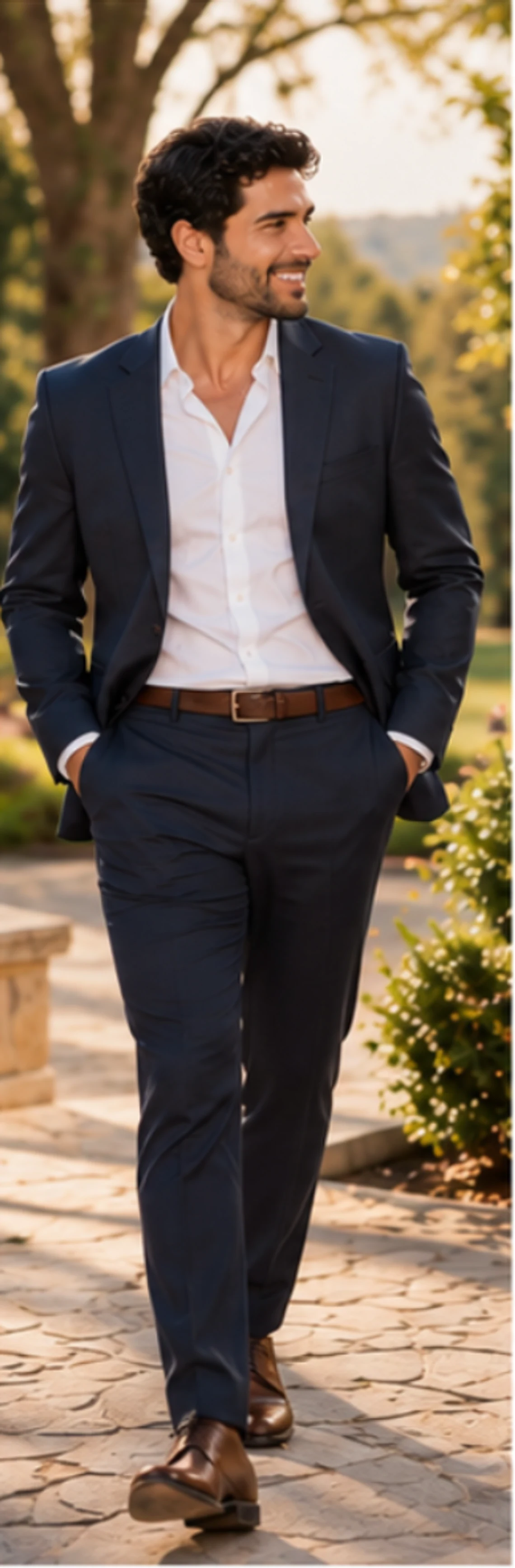 Look profundo: traje azul marino